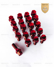Болт цветной в блистере, красный, M12×1.50
